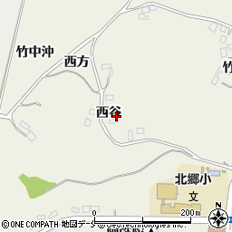 宮城県角田市岡（西谷）周辺の地図