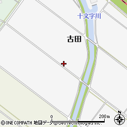 新潟県新発田市古田周辺の地図