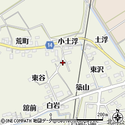 宮城県角田市岡東沢周辺の地図