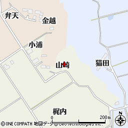 宮城県角田市岡山崎周辺の地図