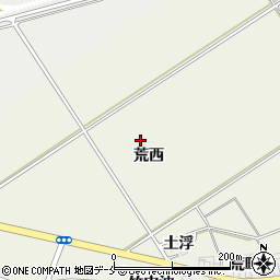 宮城県角田市岡荒西周辺の地図