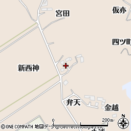 宮城県角田市神次郎弁天周辺の地図