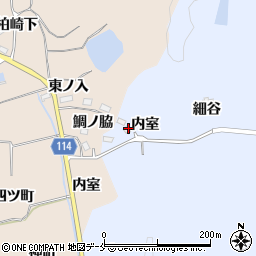 宮城県角田市江尻内室周辺の地図
