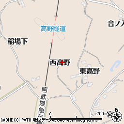 宮城県角田市神次郎西高野周辺の地図