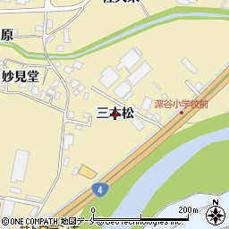 宮城県白石市福岡深谷（三本松）周辺の地図