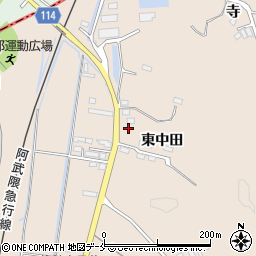 宮城県角田市神次郎（東中田）周辺の地図