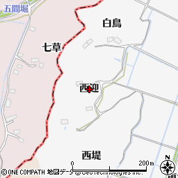 宮城県角田市小坂西迎周辺の地図