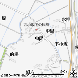 宮城県角田市小坂中里周辺の地図
