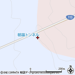 朝篠トンネル周辺の地図
