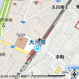 大河原駅前西側　駐輪場周辺の地図