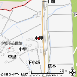宮城県角田市小坂（水押）周辺の地図