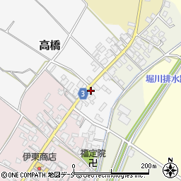 新潟県胎内市高橋周辺の地図