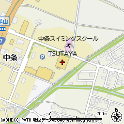 ダイソーＨＩＲＡＳＥＩ遊ＴＳＵＴＡＹＡ中条店周辺の地図