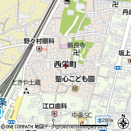 新潟県胎内市西栄町周辺の地図