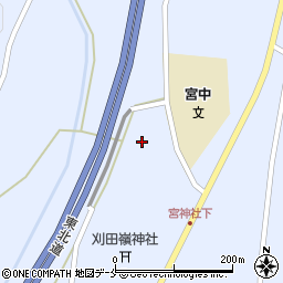 宮城県刈田郡蔵王町宮明神裏周辺の地図