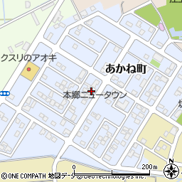 新潟県胎内市あかね町周辺の地図