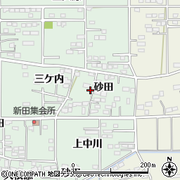 宮城県柴田町（柴田郡）船岡（砂田）周辺の地図