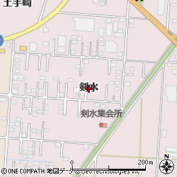 宮城県柴田郡柴田町下名生剣水周辺の地図