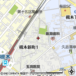 柴田町役場　槻木駅東自転車駐車場周辺の地図