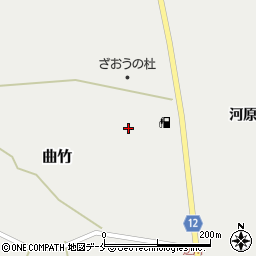 宮城県刈田郡蔵王町曲竹道路西周辺の地図