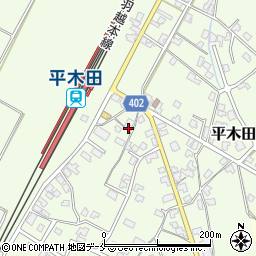 新潟県胎内市平木田駅前周辺の地図