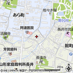 山形県長井市館町北2周辺の地図