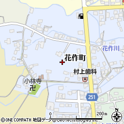 山形県長井市花作町周辺の地図