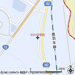 中川中学校周辺の地図