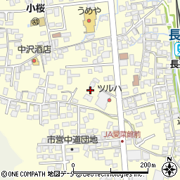 山形県長井市中道周辺の地図