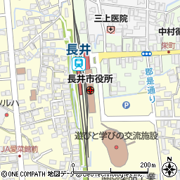 長井市役所　財政課周辺の地図