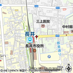 長井駅前周辺の地図