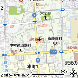 山形県長井市栄町周辺の地図