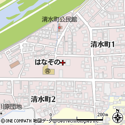 山形県長井市清水町周辺の地図