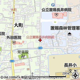 公立置賜長井病院前周辺の地図