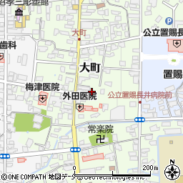 山形県長井市大町周辺の地図