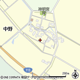 新潟県村上市中野周辺の地図
