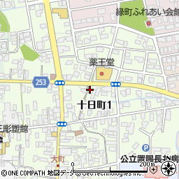 山形県長井市十日町周辺の地図