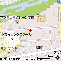 山形県長井市緑町周辺の地図