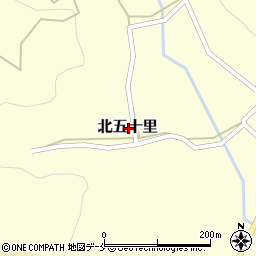 新潟県佐渡市北五十里周辺の地図