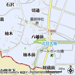 宮城県名取市愛島北目八幡前周辺の地図