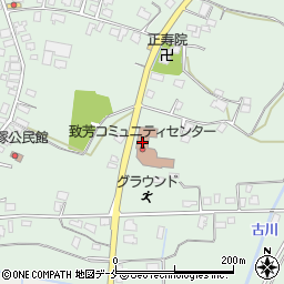 長井市役所　長井市致芳コミュニティセンター周辺の地図