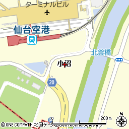 宮城県名取市下増田小沼周辺の地図