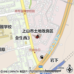 上山市土地改良区周辺の地図