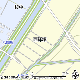 宮城県名取市下増田西経塚周辺の地図