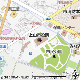 上山市役所議会　事務局周辺の地図