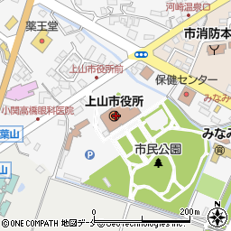 上山市役所周辺の地図