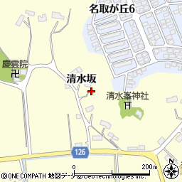 宮城県名取市愛島小豆島清水坂周辺の地図