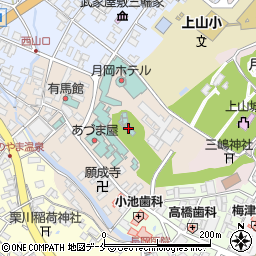 上山温泉新湯周辺の地図