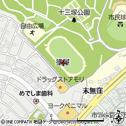 宮城県名取市愛島小豆島塗屋周辺の地図