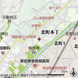 山形県上山市北町本丁2-11周辺の地図